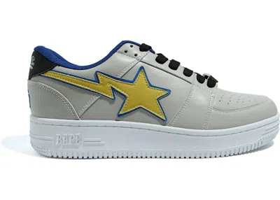 Pre-owned Bape Men's A Bathing Ape  Sta Low Dreamville Sneakers In Grey/yellow/blue