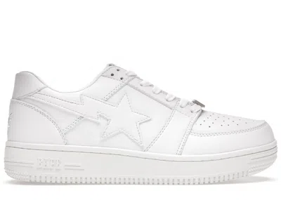 Pre-owned Bape Men's A Bathing Ape  Sta Low M2 Leather (2020) Sneakers In White