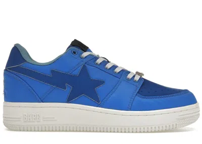 Pre-owned Bape Men's A Bathing Ape  Sta Low Stash Sneakers In Blue/white