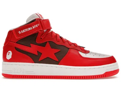 Pre-owned Bape Men's A Bathing Ape  Sta Mid (2022) Sneakers In Red/brown/white