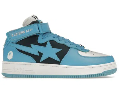 Pre-owned Bape Men's A Bathing Ape  Sta Mid (2022) Sneakers In Sax/blue/white In Multi
