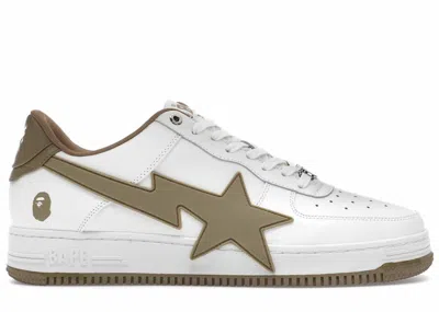 Pre-owned Bape Men's A Bathing Ape  Sta Os #2 Sneakers In White/beige