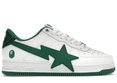 Pre-owned Bape Men's A Bathing Ape  Sta Os #2 Sneakers In White/green In Multi