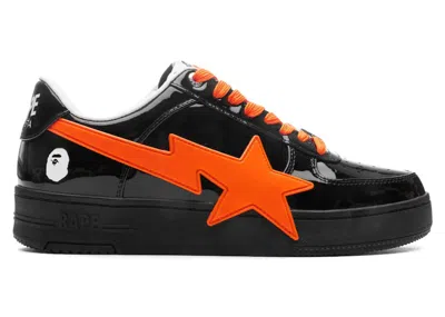 Pre-owned Bape Men's A Bathing Ape  Sta Os Feature Exclusive M2 Sneakers In Black/orange