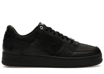 Pre-owned Bape Men's A Bathing Ape  Sta Triple Sneakers In Black/white In Multi