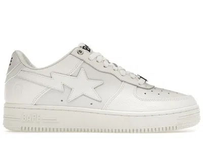 Pre-owned Bape Men's A Bathing Ape  Sta Triple Sneakers In White/black
