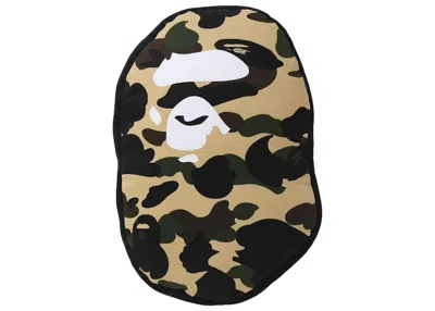 Pre-owned Bape Men's  1st Camo Ape Head Cushion In Yellow