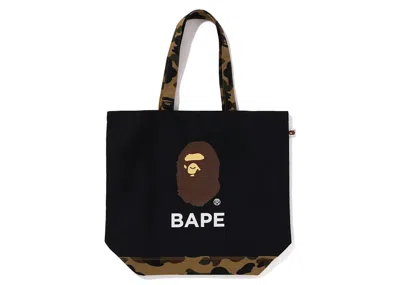 Pre-owned Bape Men's  1st Camo Ape Head Tote Bag (ss24) In Black