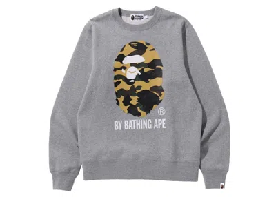 Pre-owned Bape Men's  1st Camo By Bathing Ape Crewneck Sweatshirt In Gray