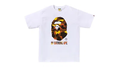 Pre-owned Bape Men's  1st Camo By Bathing Ape Tee Shirt In White/orange In Multi
