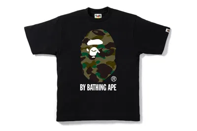 Pre-owned Bape Men's  1st Camo By Bathing Tee Shirt In Black/olive Drab