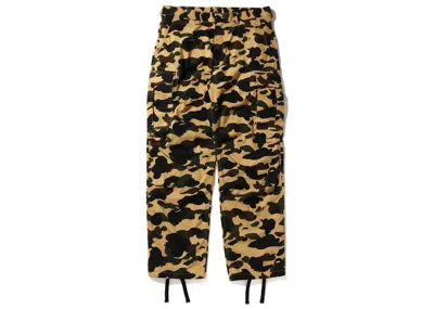 Pre-owned Bape Men's  1st Camo Cargo Pants (ss22) In Yellow
