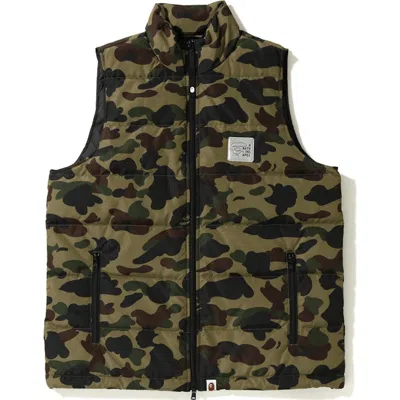 Pre-owned Bape Men's  1st Camo Down Vest (fw18) In Green