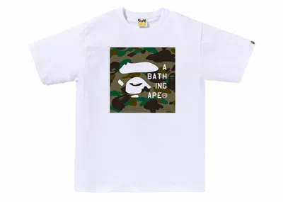 Pre-owned Bape Men's  1st Camo Face Tag Logo Tee Shirt In White