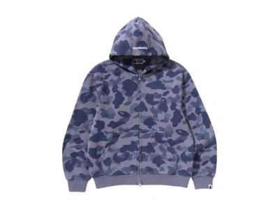 Pre-owned Bape Men's  1st Camo Heavy Wash Cropped Fit Zip Hoodie In Blue