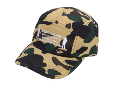 Pre-owned Bape Men's  1st Camo Jet Cap (ss25) In Yellow