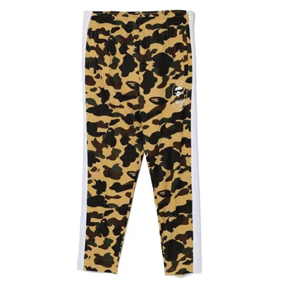 Pre-owned Bape Men's  1st Camo Line Jersey Pants In Yellow