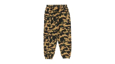 Pre-owned Bape Men's  1st Camo One Point Relaxed Fit Sweat Pants In Yellow
