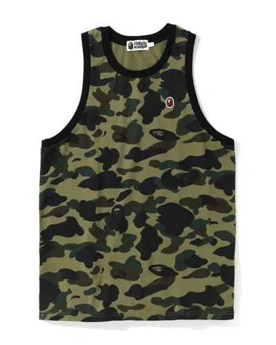 Pre-owned Bape Men's  1st Camo One Point Tank Top In Green