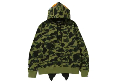 Pre-owned Bape Men's  1st Camo Shark Relaxed Fit Pullover Hoodie In Green