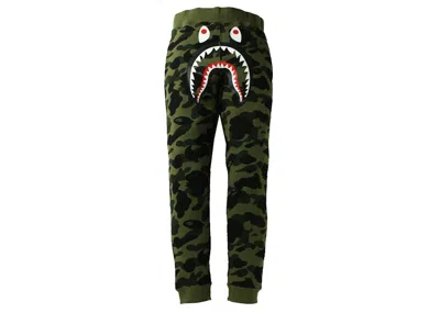Pre-owned Bape Men's  1st Camo Shark Slim Fit Sweat Pants In Green
