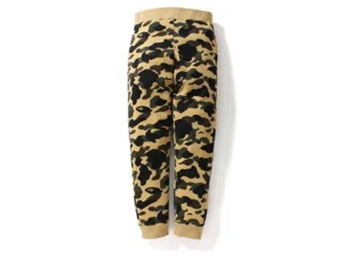 Pre-owned Bape Men's  1st Camo Slim Sweat Pants In Yellow