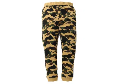 Pre-owned Bape Men's  1st Camo Sweatpants (ss21) In Yellow