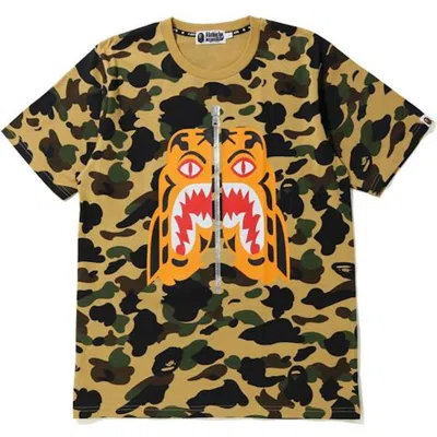 Pre-owned Bape Men's  1st Camo Tiger T-shirt In Yellow