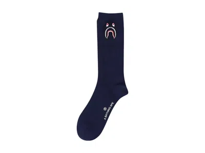 Pre-owned Bape Men's  1st Shark Socks In Navy Blue