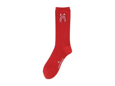 Pre-owned Bape Men's  1st Shark Socks In Red