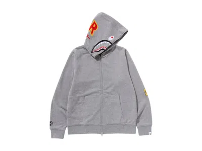 Pre-owned Bape Men's  2nd Shark Full Zip Hoodie In Grey In Gray