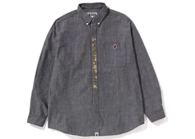 Pre-owned Bape Men's  A Bathing Ape Applique Bd Loose Fit Shirt In Black