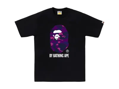 Pre-owned Bape Men's  A Bathing Ape Camo By Bathing Ape Tee Shirt In Black/purple
