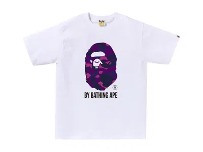 Pre-owned Bape Men's  A Bathing Ape Camo By Bathing Ape Tee Shirt In White/purple