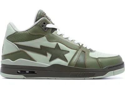 Pre-owned Bape Men's  A Bathing Ape Clutch Sta Sneakers In Olive Drab In Green