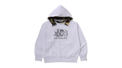 Pre-owned Bape Men's  A Bathing Ape Double Face Pullover Legacy Hoodie In Gray