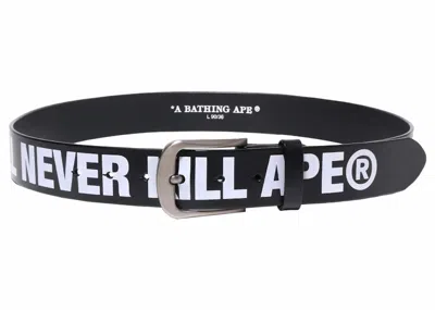 Pre-owned Bape Men's  A Bathing Ape Leather Belt In Black