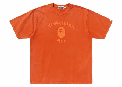 Pre-owned Bape Men's  A Bathing Ape Overdye Relaxed Fit Tee Shirt In Orange