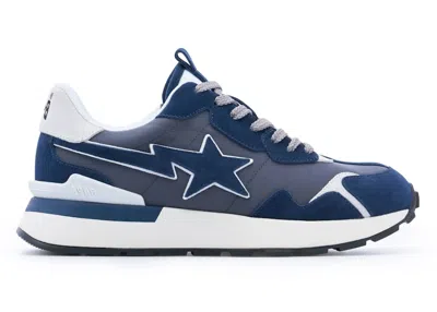 Pre-owned Bape Men's  A Bathing Ape Roadsta Express Sneakers In Navy Blue/white