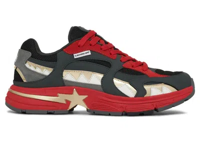 Pre-owned Bape Men's  A Bathing Ape Shark Sta China Sneakers In Grey/black/red