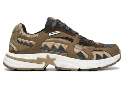 Pre-owned Bape Men's  A Bathing Ape Shark Sta M2 Sneakers In Beige
