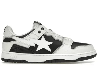Pre-owned Bape Men's  A Bathing Ape Sk8 Sta #1 Ostrich Pack White Sneakers In Black