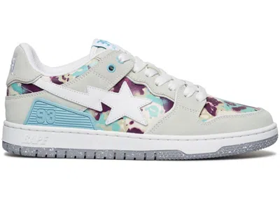 Pre-owned Bape Men's  A Bathing Ape Sk8 Sta #3 Map Camo Blue Sneakers In Grey In Gray