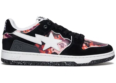 Pre-owned Bape Men's  A Bathing Ape Sk8 Sta #3 Map Camo Red Sneakers In Black