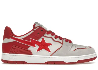 Pre-owned Bape Men's  A Bathing Ape Sk8 Sta #5 Sneakers In Red/white/grey