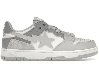 Pre-owned Bape Men's  A Bathing Ape Sk8 Sta #5 Sneakers In White/grey