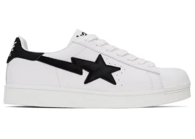 Pre-owned Bape Men's  A Bathing Ape Skull Sta #2 Sneakers In White/black In Multi