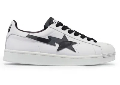 Pre-owned Bape Men's  A Bathing Ape Skull Sta Sneakers In White/black In Multi