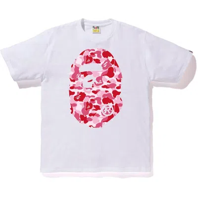 Pre-owned Bape Men's  Abc Big Ape Head Tee Shirt In White/pink