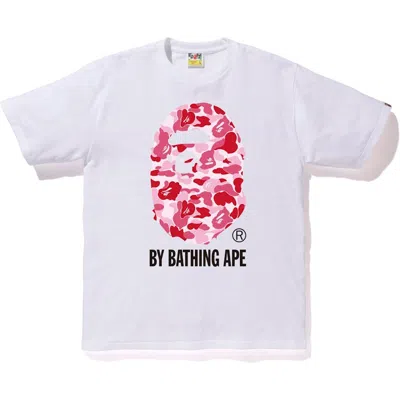Pre-owned Bape Men's  Abc By Bathing Tee Shirt In White/pink